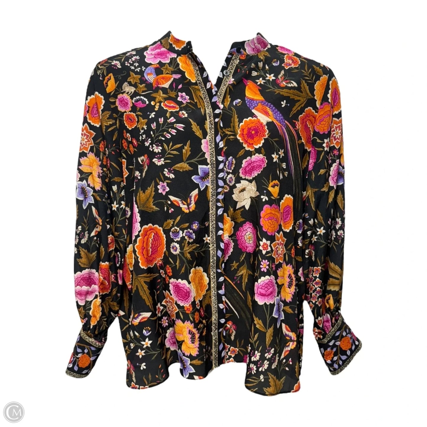 Fionna Silk Blouse Long Sleeve By Kobi Halperin In Floral Print, Size: L