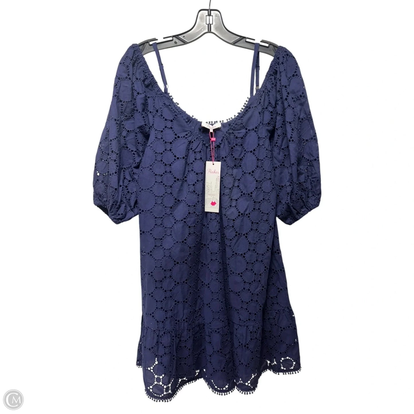 Henrieta Eyelet Cold Shoulder Mini Dress By Parker In Navy, Size: S