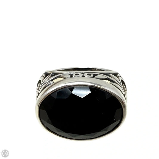Sterling Silver, Onyx Chalcedony, Smoky Swirl Filigree Ring By Silpada, Size: 7