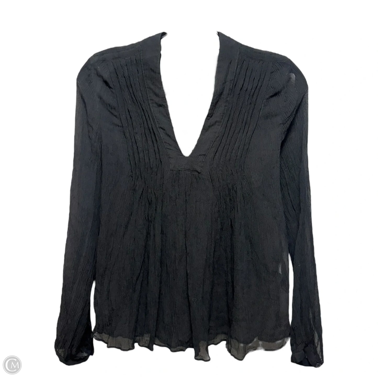 Silk Blend Top Long Sleeve By Rag And Bone In Black, Size: XS