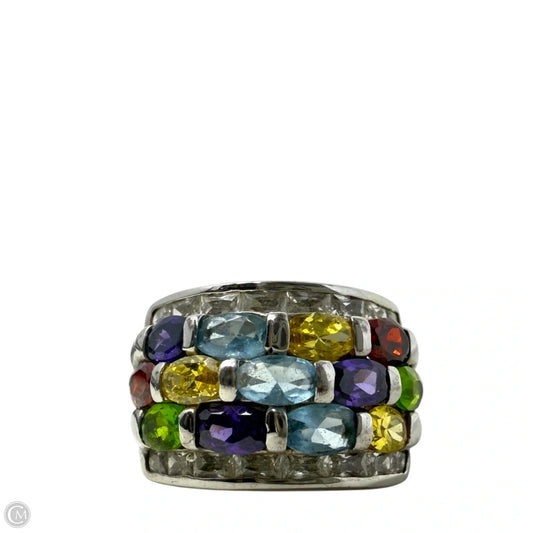Sinatra Simulated Diamond Multi Gem & Sterling Silver Ring, Size: 8