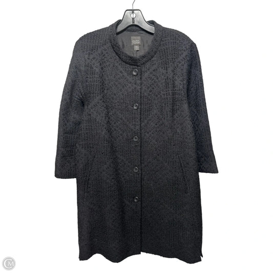 Wool & Silk Coat By Eileen Fisher In Black, Size: M