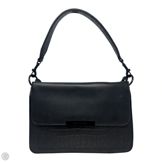 Croc Flap Handbag Leather By Etienne Aigner, Size: Medium