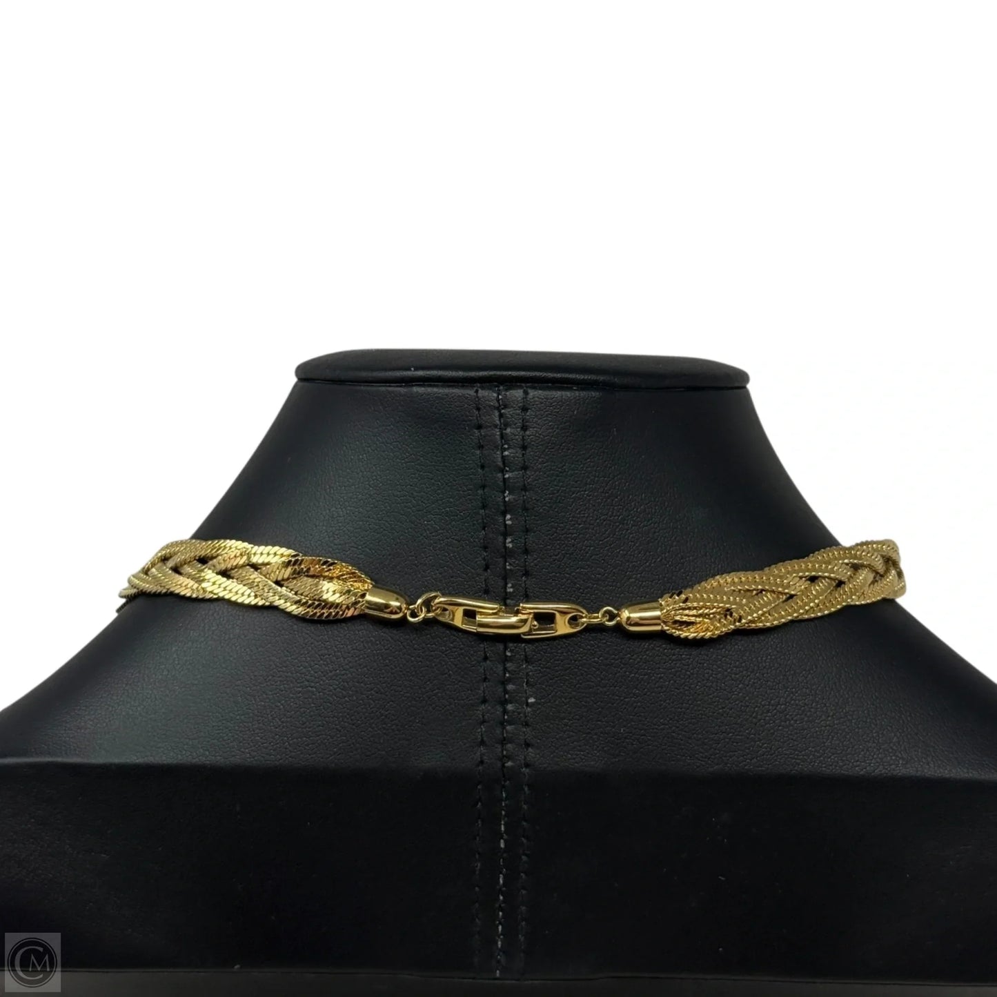 Vintage 23K Gold Plated Brass Braided Chain Collar Necklace By Napier