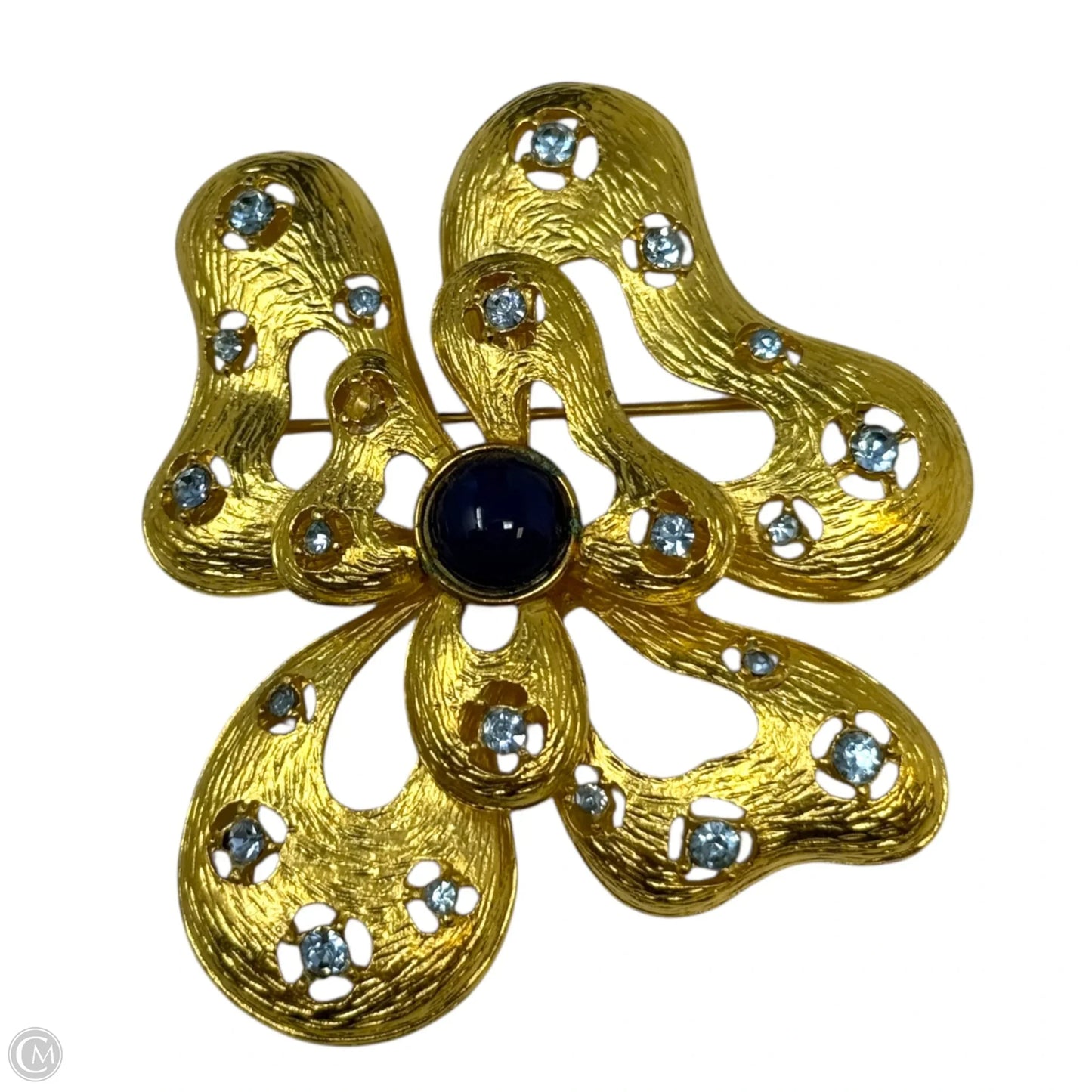 Gold Tone Pin With Blue Crystals By Ivana Trump