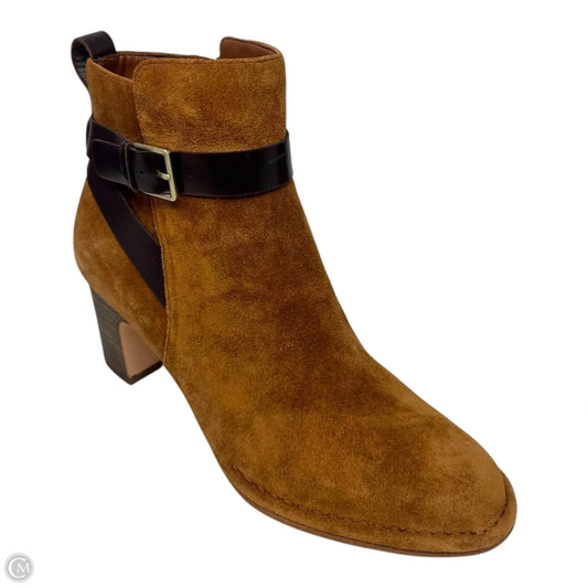 Spiced Rive Suede Boots Ankle Heels By Clarks In Brown, Size: 8.5