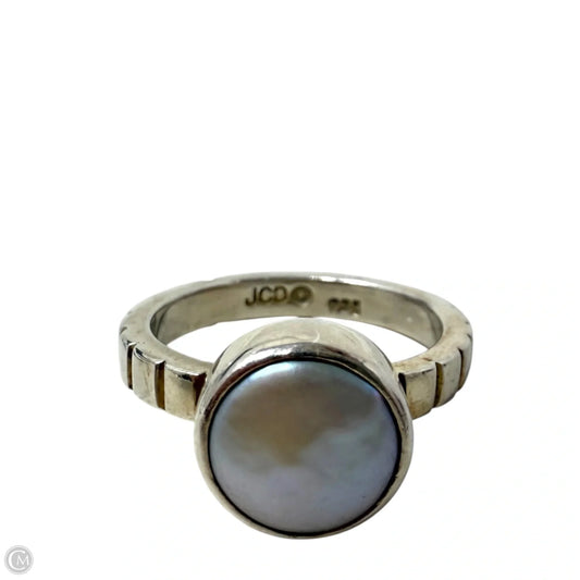 Sterling Silver & Pearl Inset Ring Sterling Silver By Janice Gerardi, Size: 8