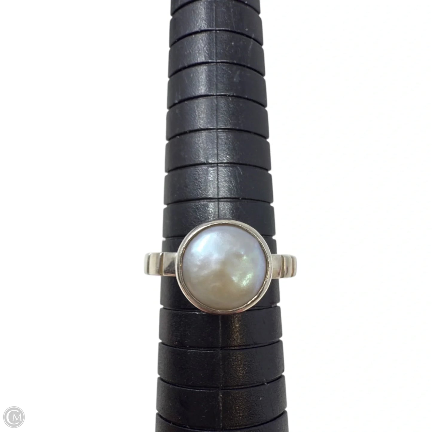 Sterling Silver & Pearl Inset Ring Sterling Silver By Janice Gerardi, Size: 8