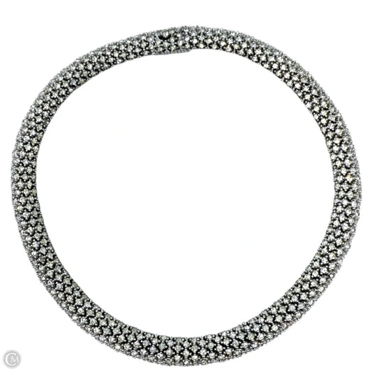 Collector’s Vintage Silver Tone  Swarovski Crystal Diamante Choker Necklace Circa 1980’s By Ciner