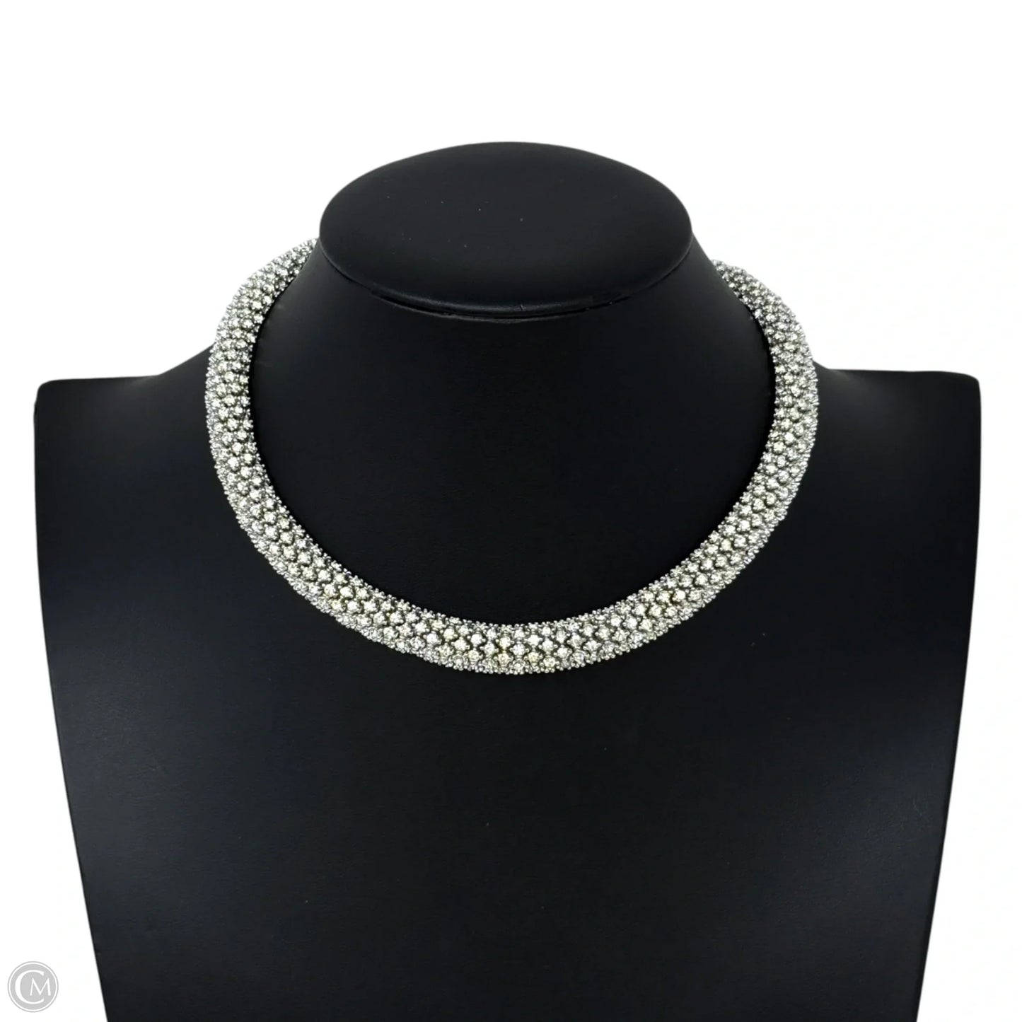 Collector’s Vintage Silver Tone  Swarovski Crystal Diamante Choker Necklace Circa 1980’s By Ciner