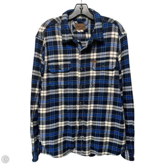 Top Long Sleeve By Orvis In Plaid Pattern, Size: L