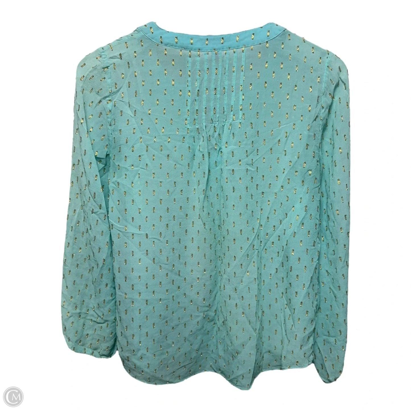 Top Long Sleeve Designer By Lilly Pulitzer In Aqua, Size: Xs