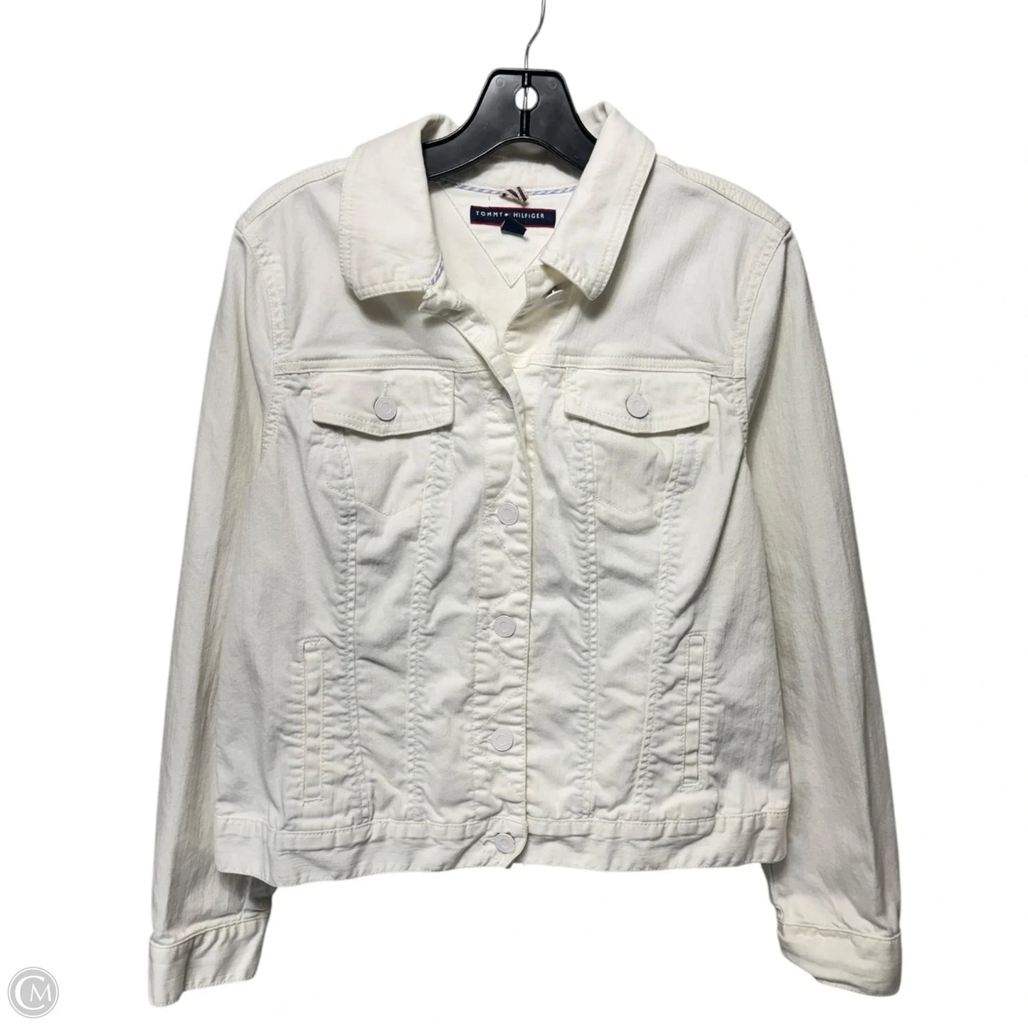 Jacket Denim By Tommy Hilfiger In White, Size: L