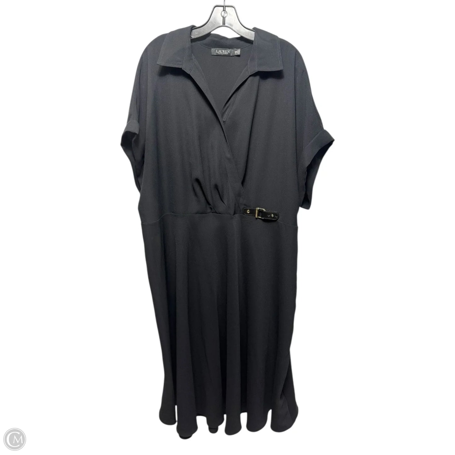 Buckle Dress Casual Midi By Lauren By Ralph Lauren In Black, Size: 22