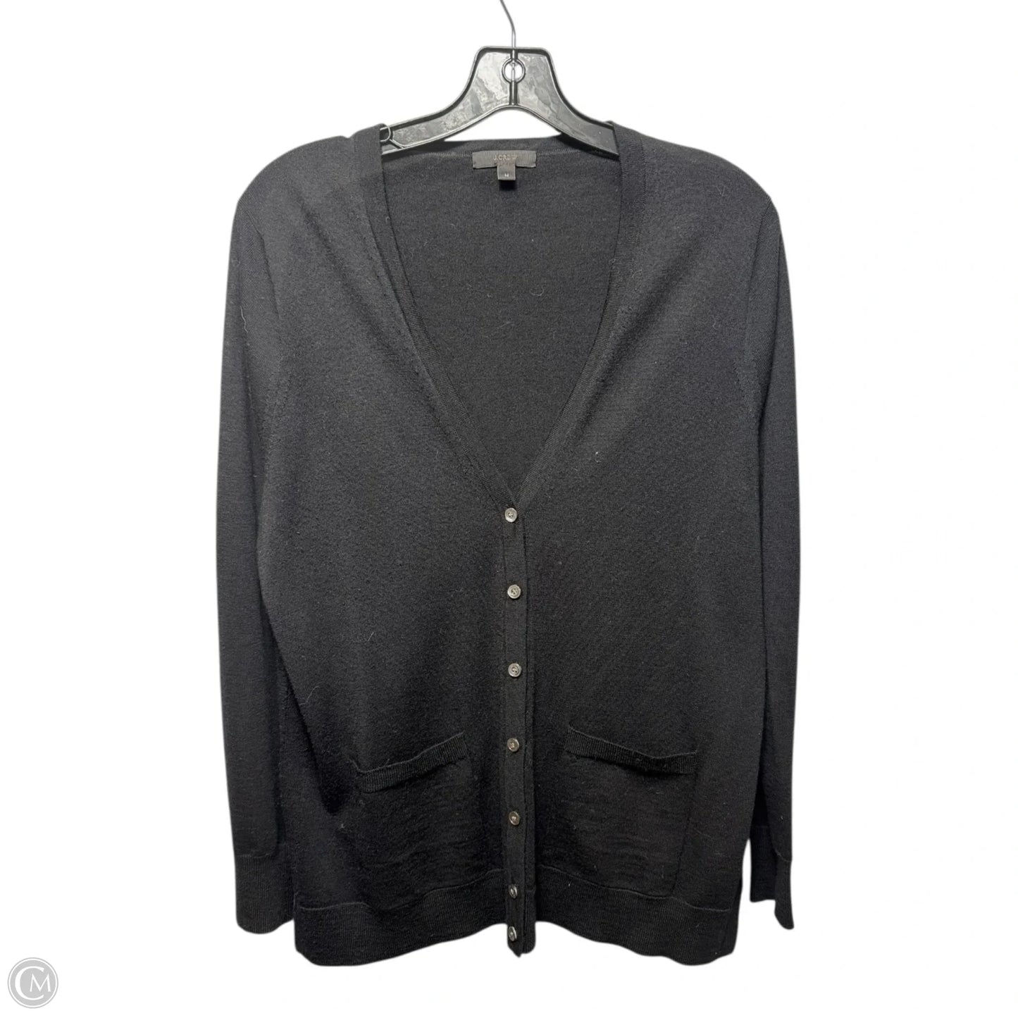Merino Wool Sweater Cardigan By J. Crew In Black, Size: M