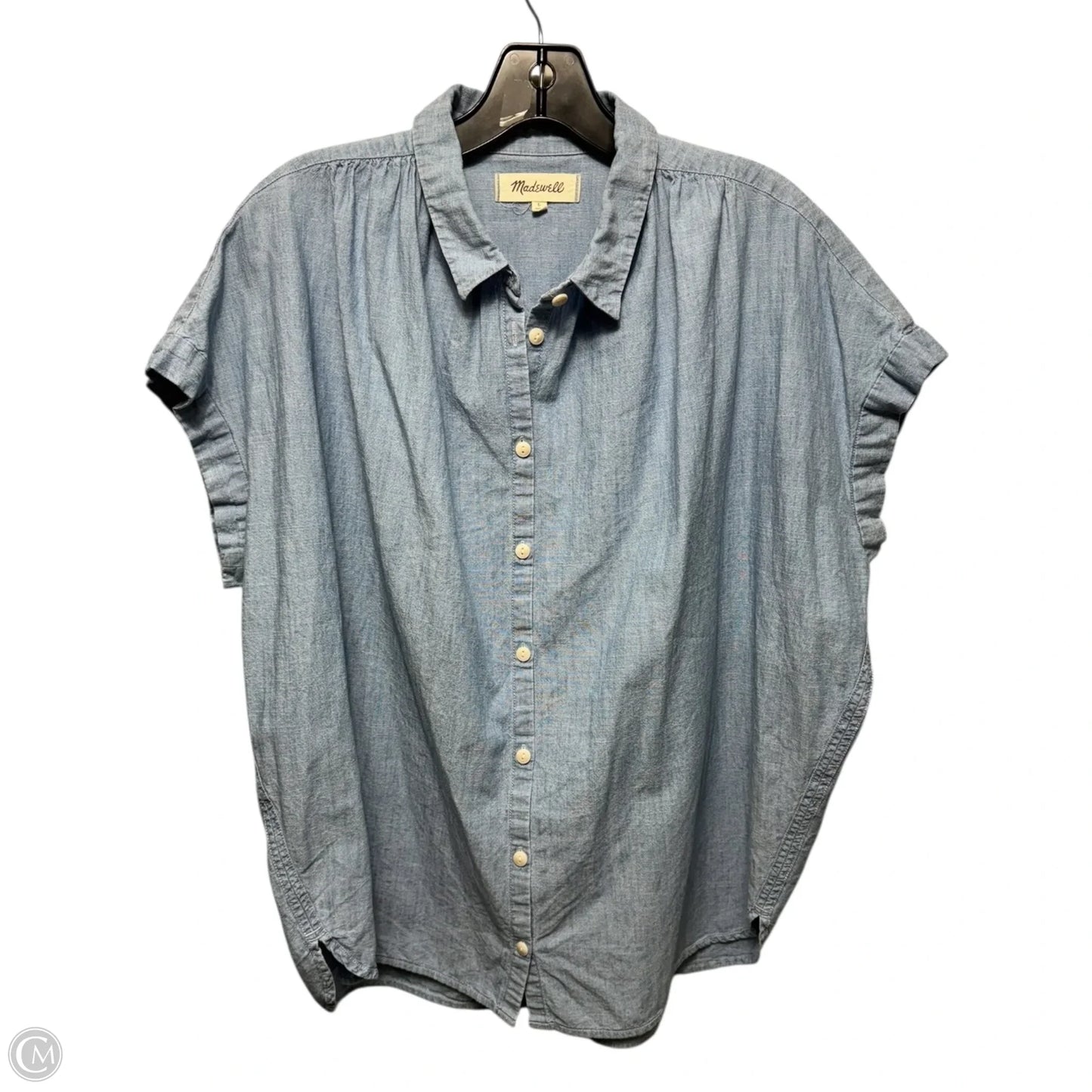 Denim Top Sleeveless By Madewell In Blue, Size: L