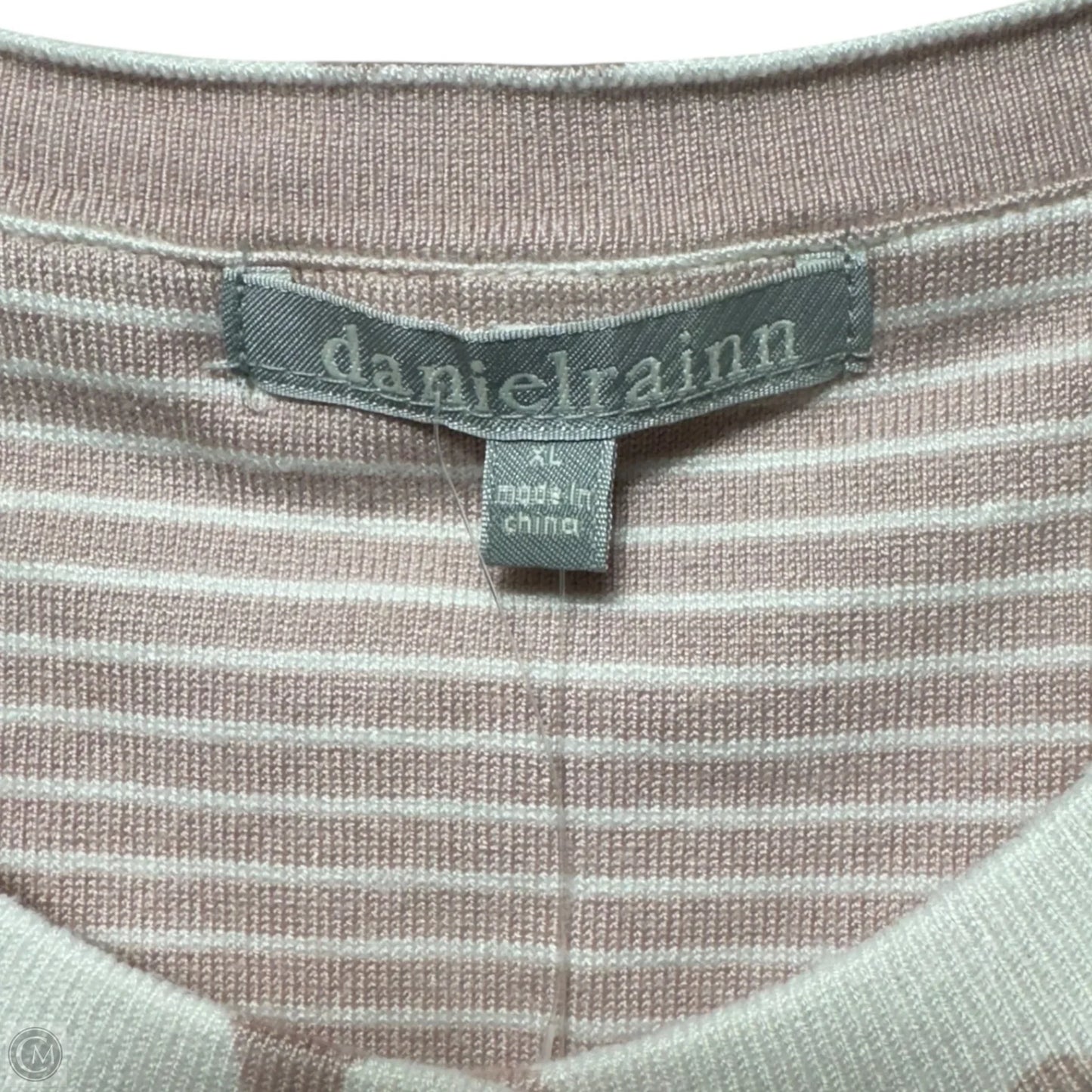 Jude Contrast Cuff Button Front Cardigan By Daniel Rainn In Pink & White, Size: Xl