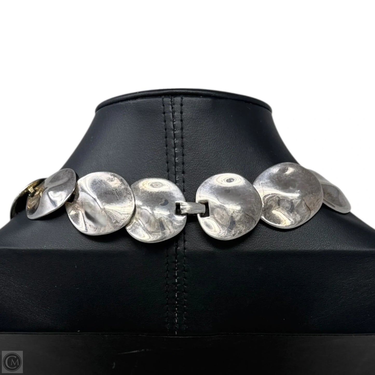 Modernist Silver Plated Disc Necklace