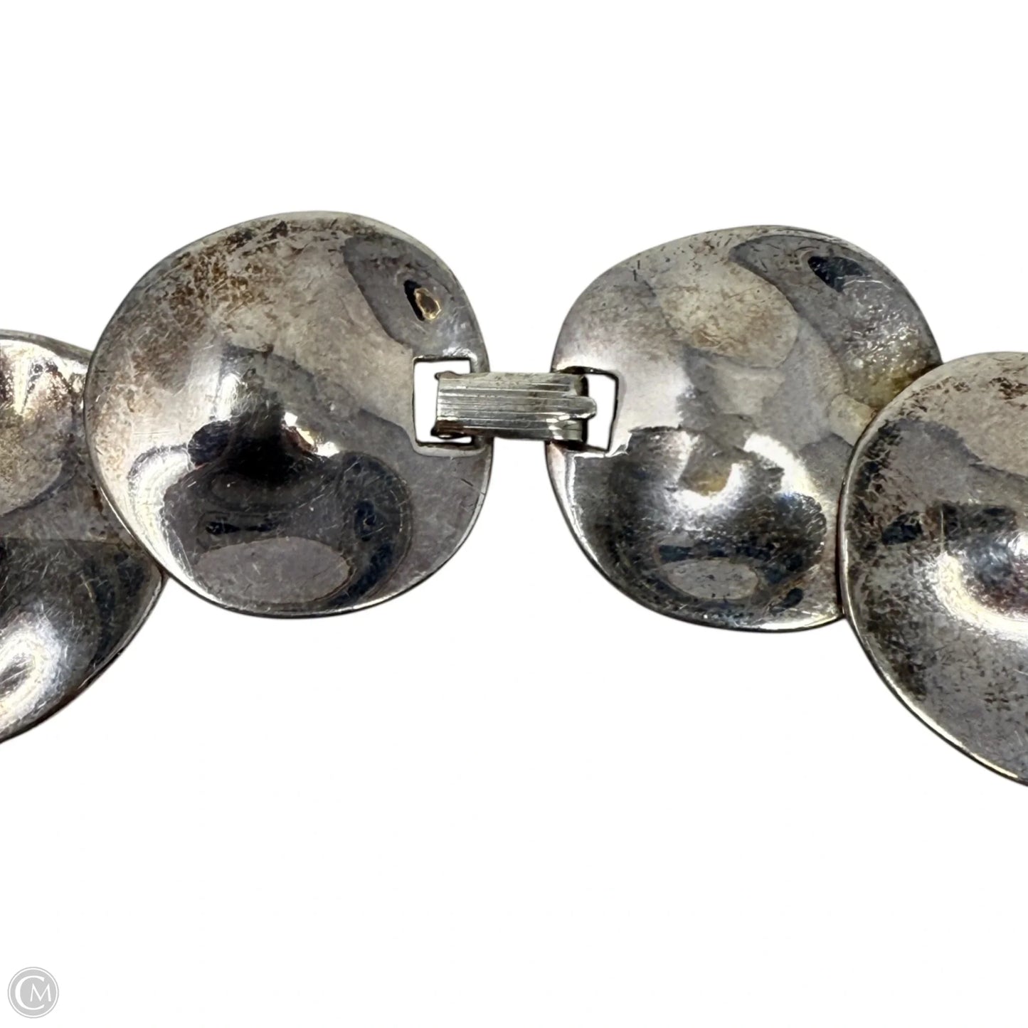Modernist Silver Plated Disc Necklace