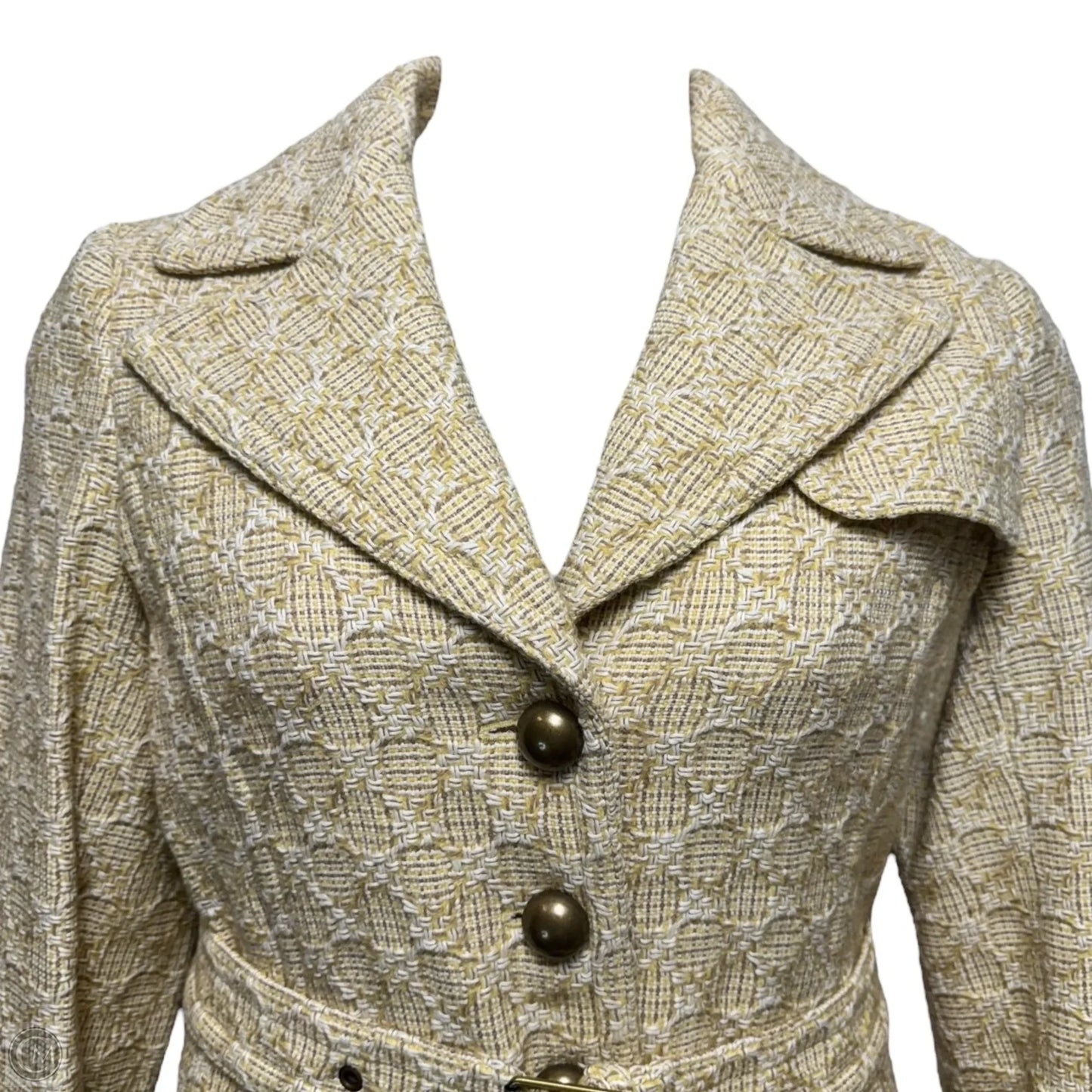 Wool & Cotton Coat By Banana Republic In Yellow, Size: M