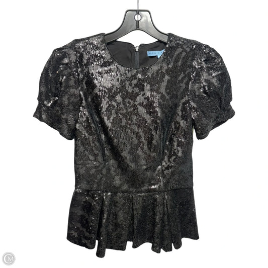 Sequin Peplum Top Short Sleeve By Antonio Melani In Black, Size: 0