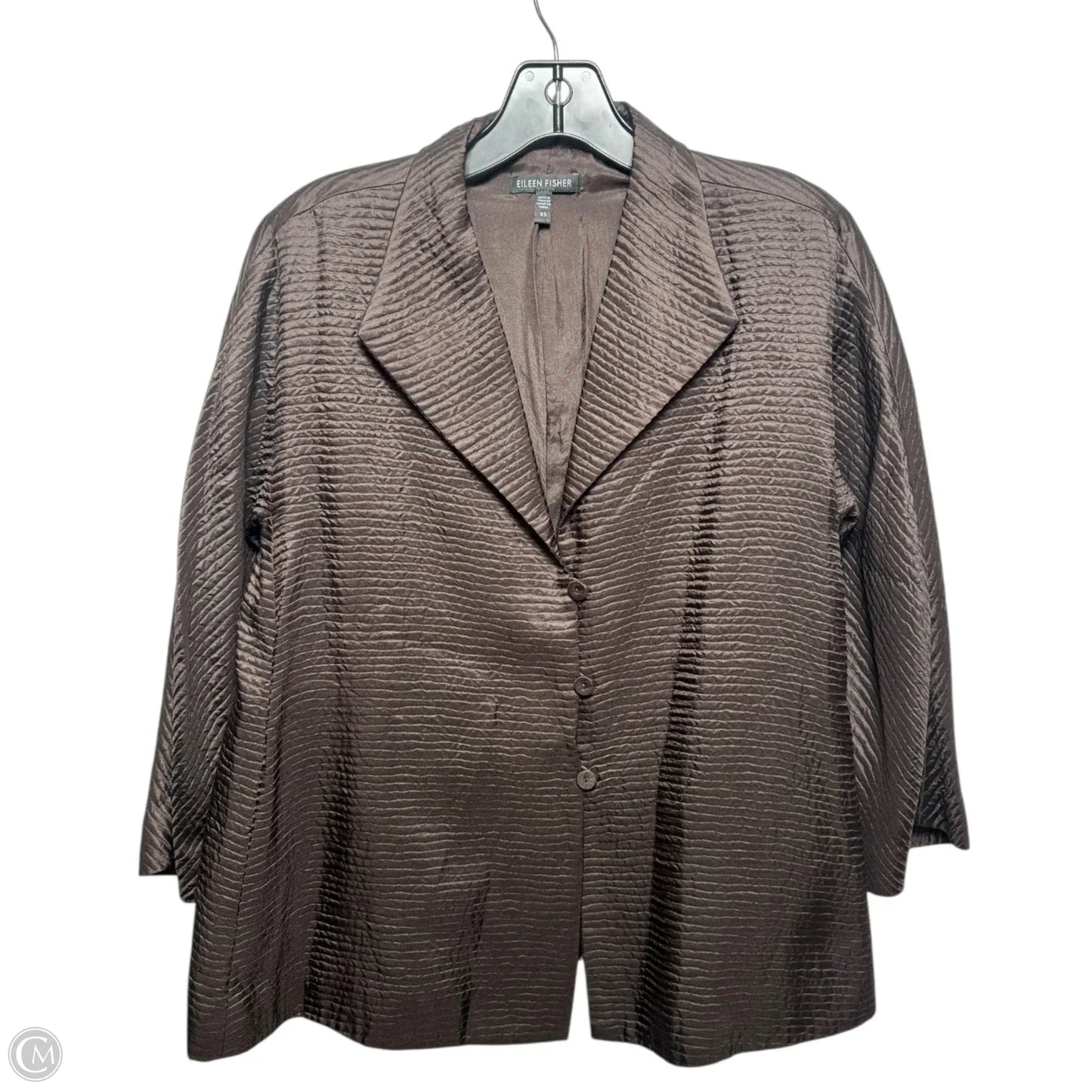 Silk Blazer By Eileen Fisher In Brown, Size: Xs