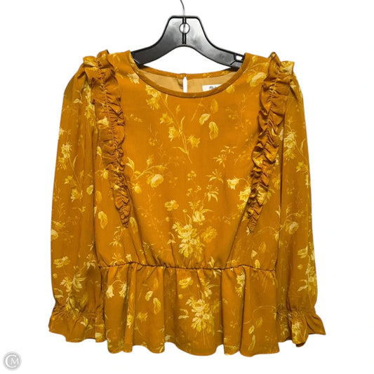 Top Long Sleeve By Madewell In Yellow, Size: S