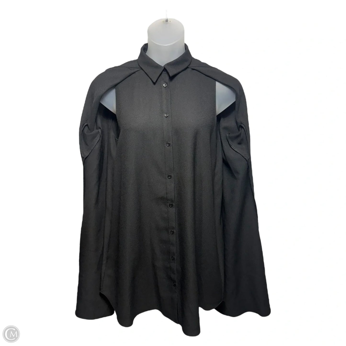 Kaelen shift cape dress short sleeve black button front By Kaelen In Black, Size: M