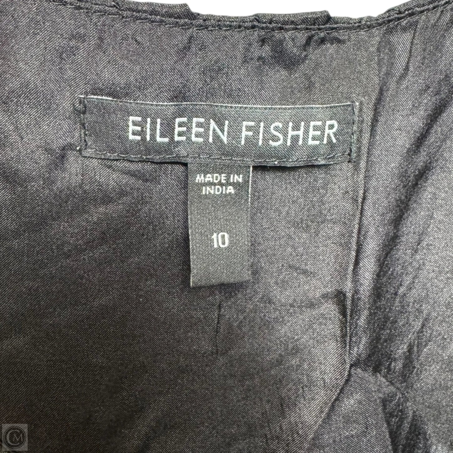 Diagonal Silk Ruffle Tank Dress By Eileen Fisher In Black, Size: 10