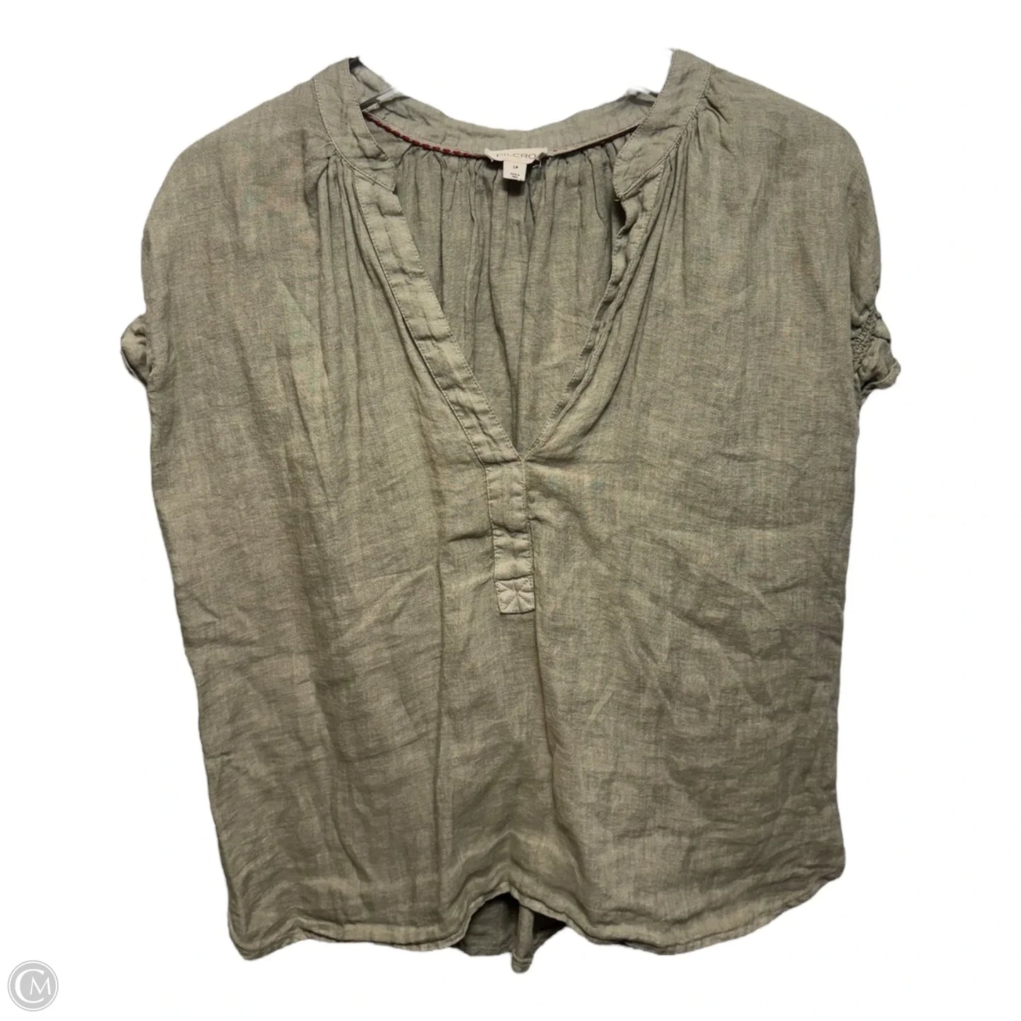 Linen Top Short Sleeve By Pilcro In Green, Size: Lp