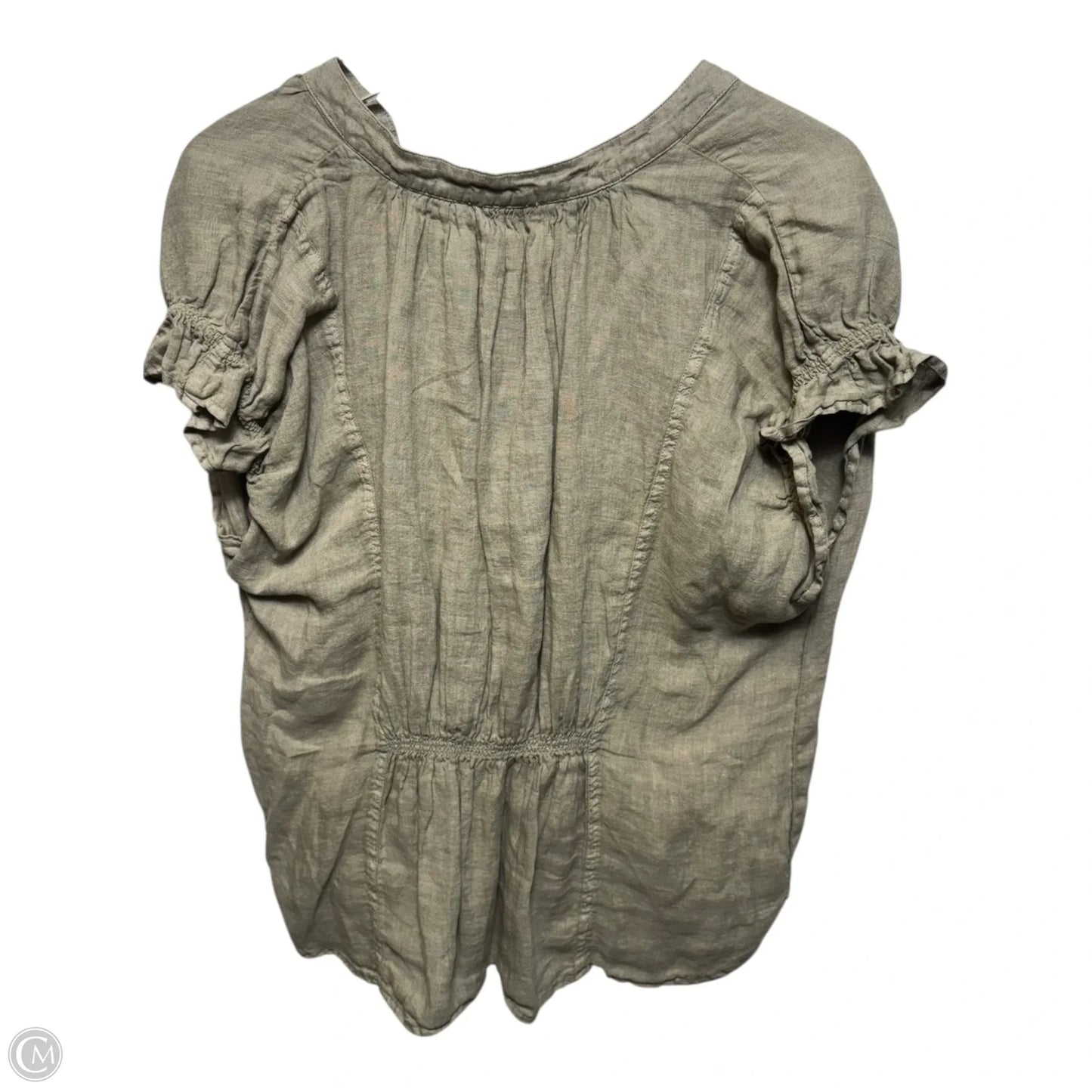 Linen Top Short Sleeve By Pilcro In Green, Size: Lp