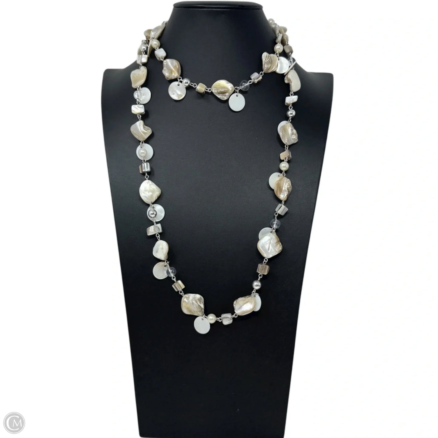 Mother Of Pearl Shell & Beads Long Necklace