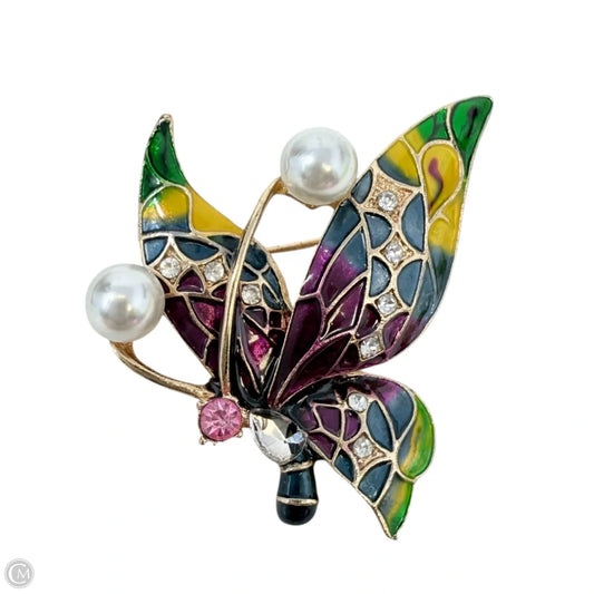 Jeweled Butterfly Brooch Pin