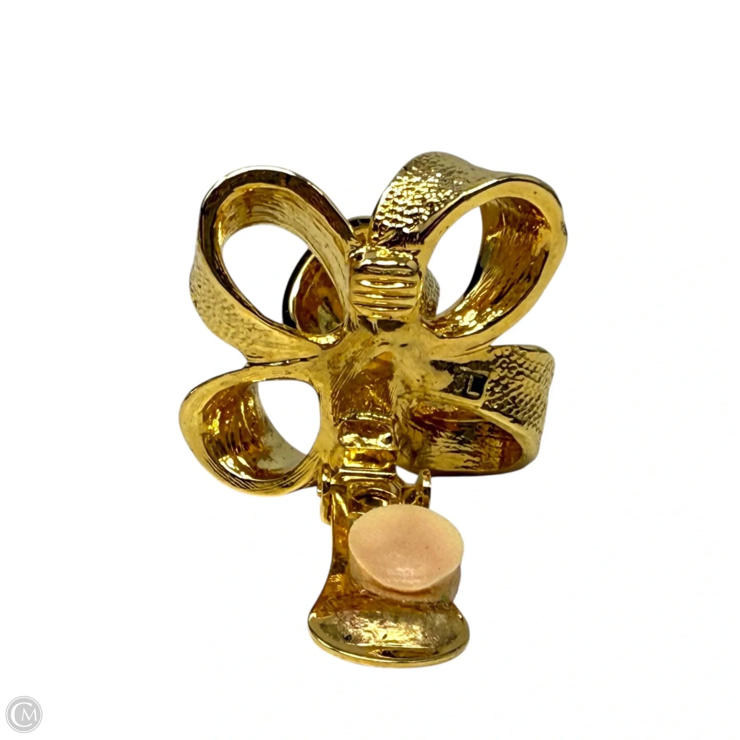 Vintage Textured Ribbon Bow Clip Earrings By Kenneth Jay Lane