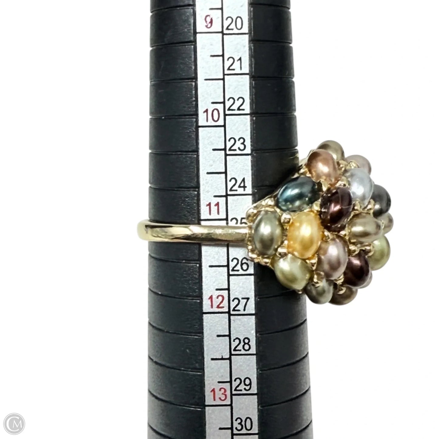 Multi-color Simulated Pearl Cluster Dome Cocktail Ring By Kenneth J Lane, Size: 11