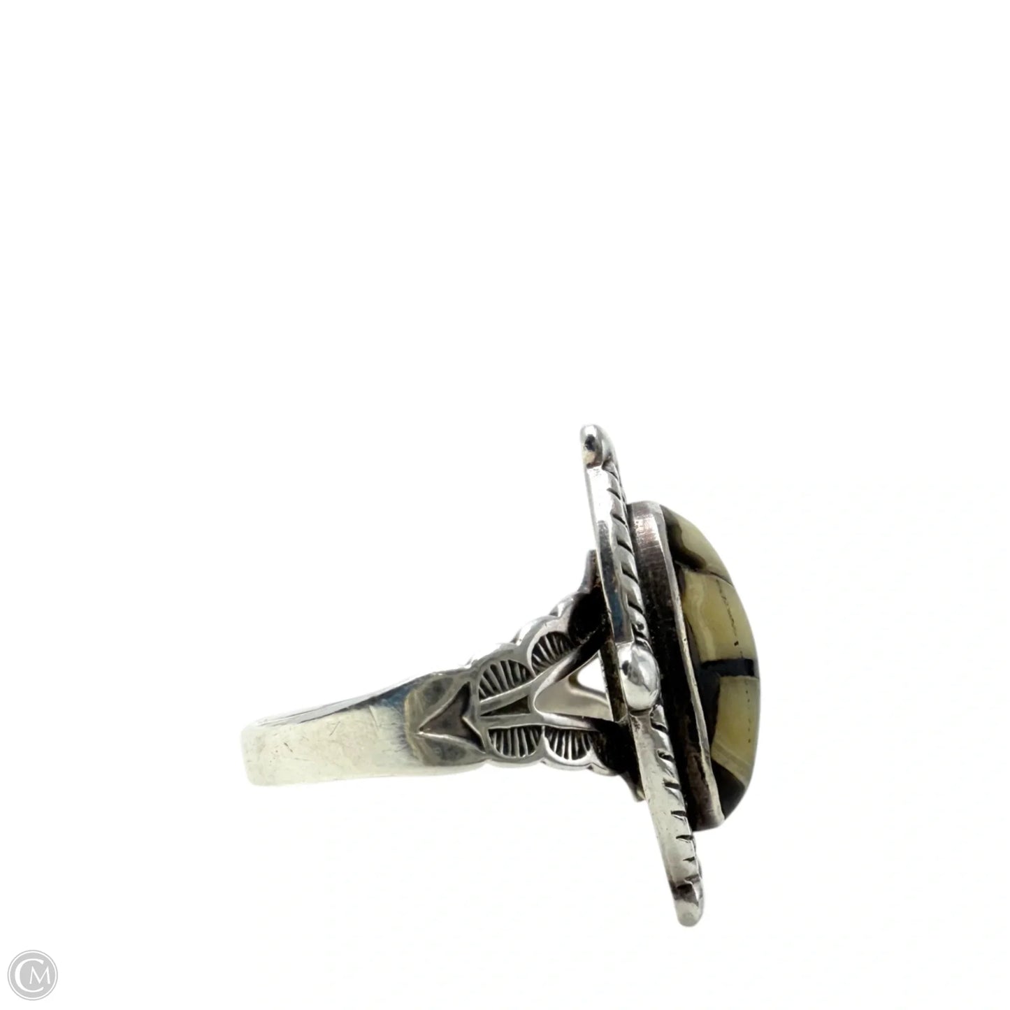 Native American Sterling Silver & Stone Ring, Size: 7