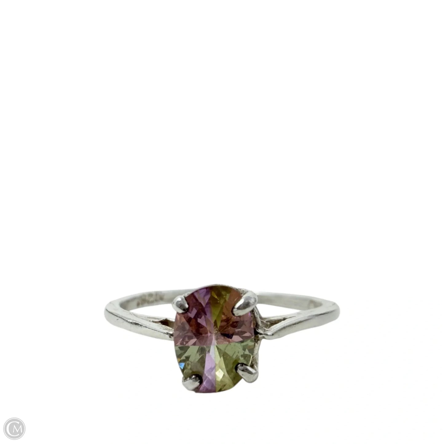 Sterling Silver & Watermelon CZ Ring, Size: 6.5
