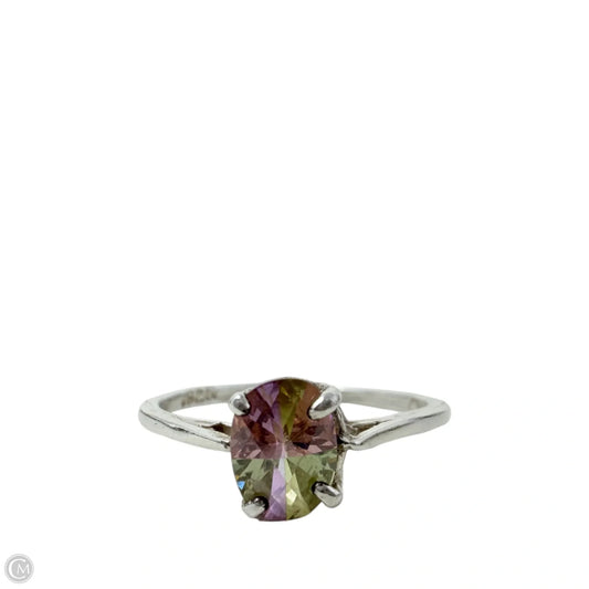 Sterling Silver & Watermelon CZ Ring, Size: 6.5