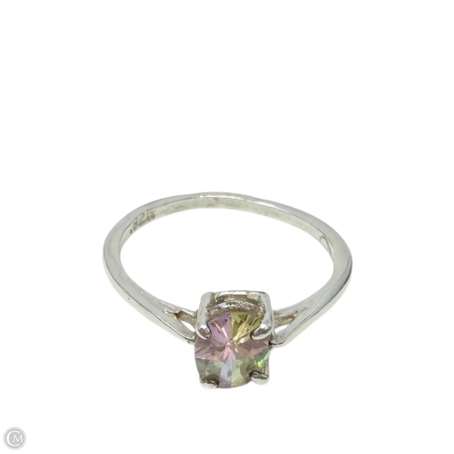 Sterling Silver & Watermelon CZ Ring, Size: 6.5