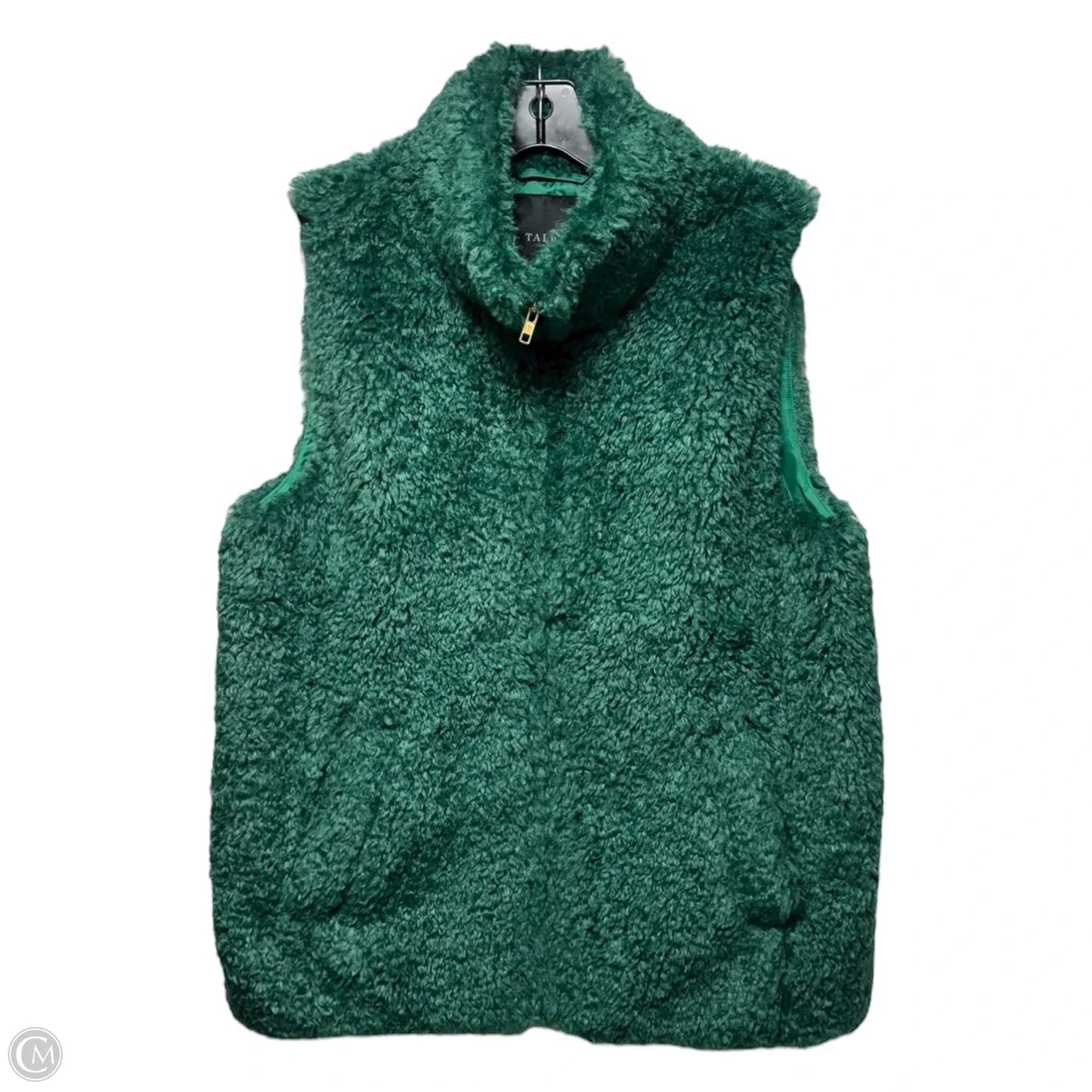 Vest Faux Fur & Sherpa By Talbots In Green, Size: M