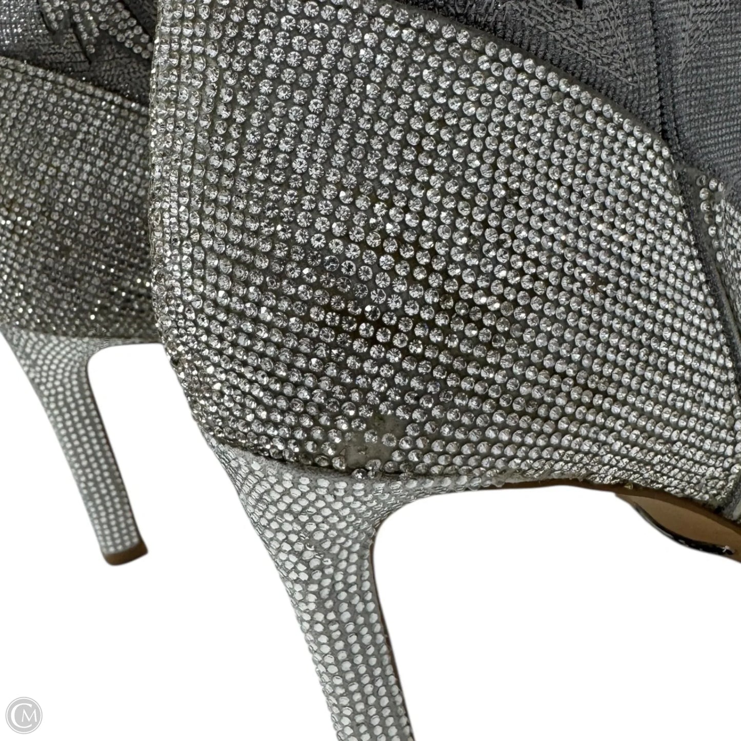 Katyanna Two Rhinestone Embellished Western Dress Boots By Gianni Bini In Silver, Size: 8.5