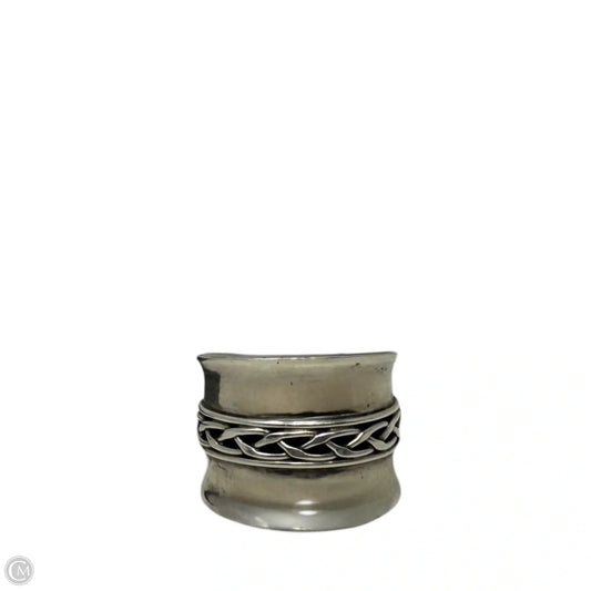 Sterling Silver Cigar Band With Braided Detail, Size: 9