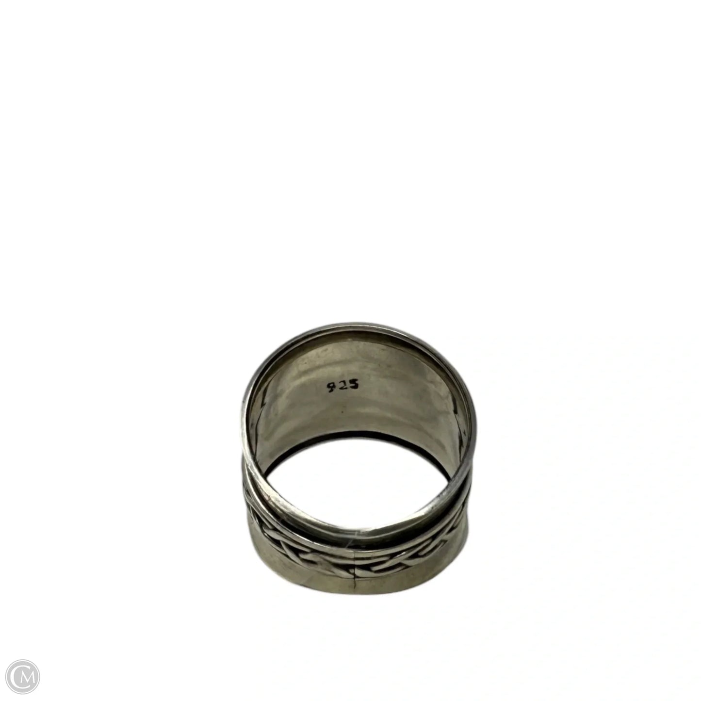 Sterling Silver Cigar Band With Braided Detail, Size: 9