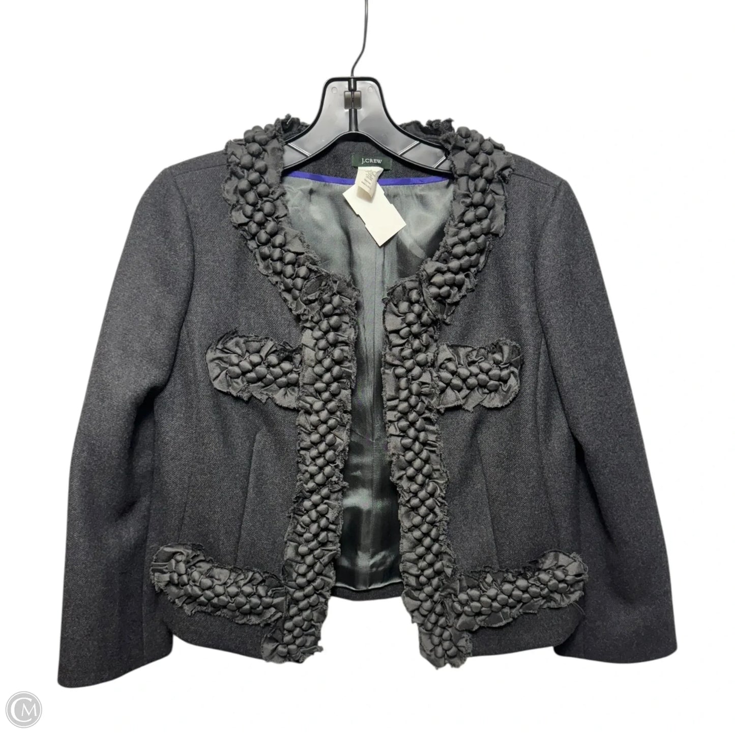 Astrid Berry Trim Wool Blazer By J. Crew In Grey, Size: 2