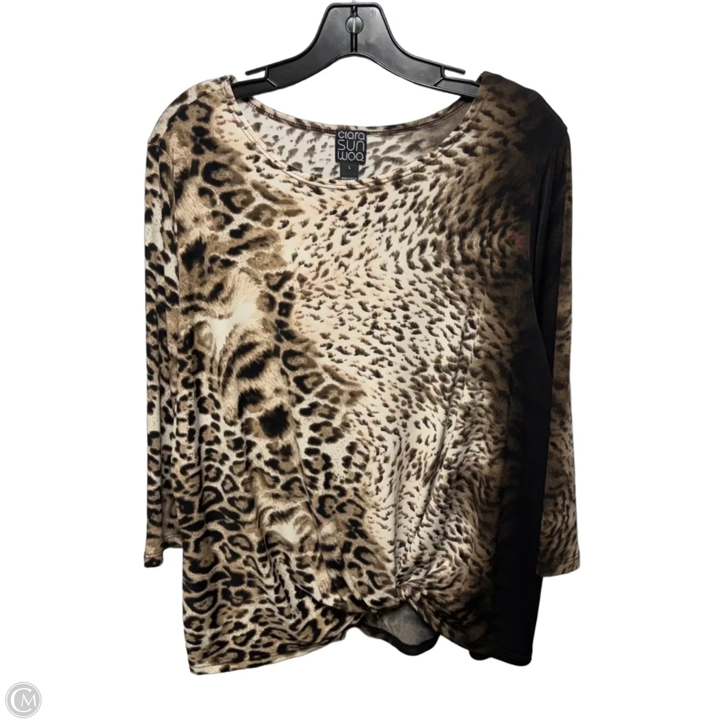 Top Long Sleeve By Clara Sun Woo In Animal Print, Size: L