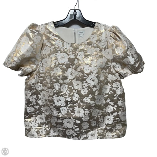 Metallic Puff Sleeve Top Short Sleeve By J. Crew In Gold, Size: L