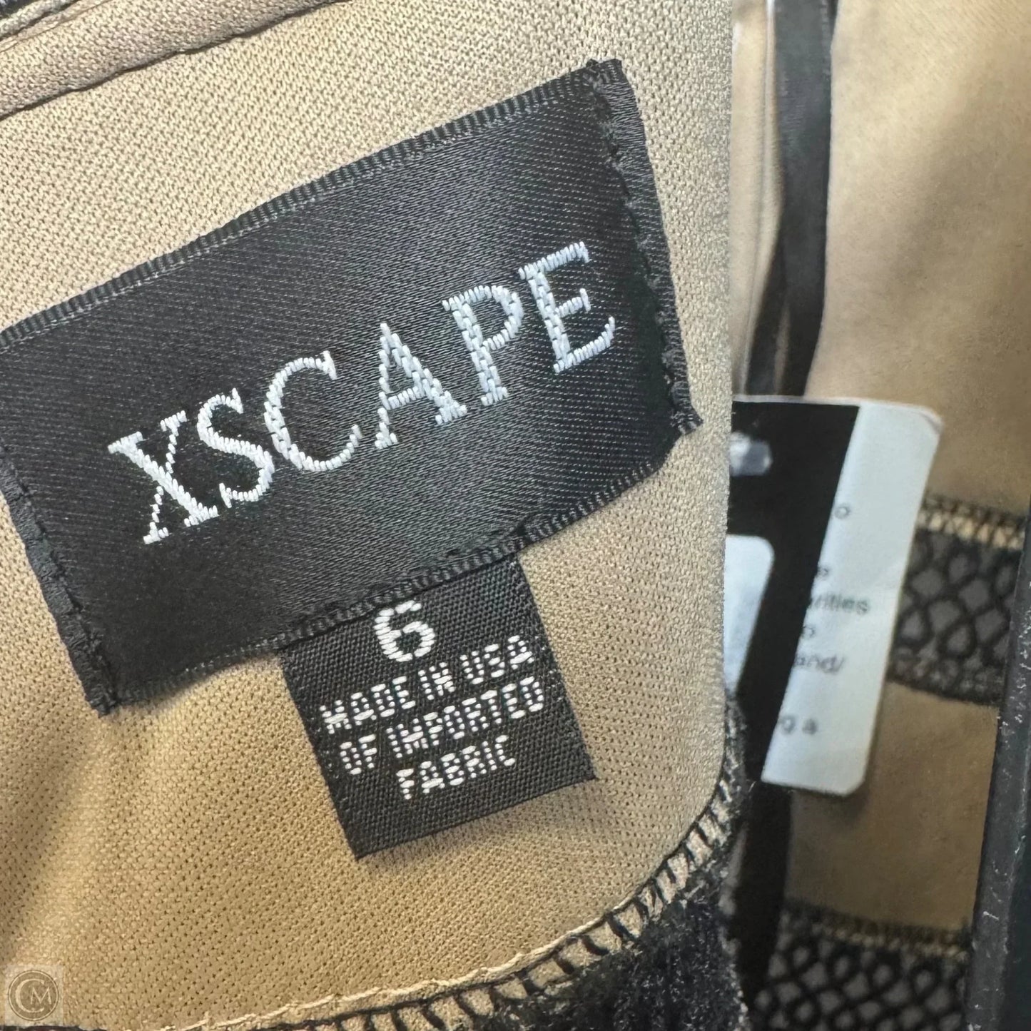 Sweetheart Floral Lace Illusion Cocktail Dress Designer By Xscape Evenings In Black & Cream, Size: 6