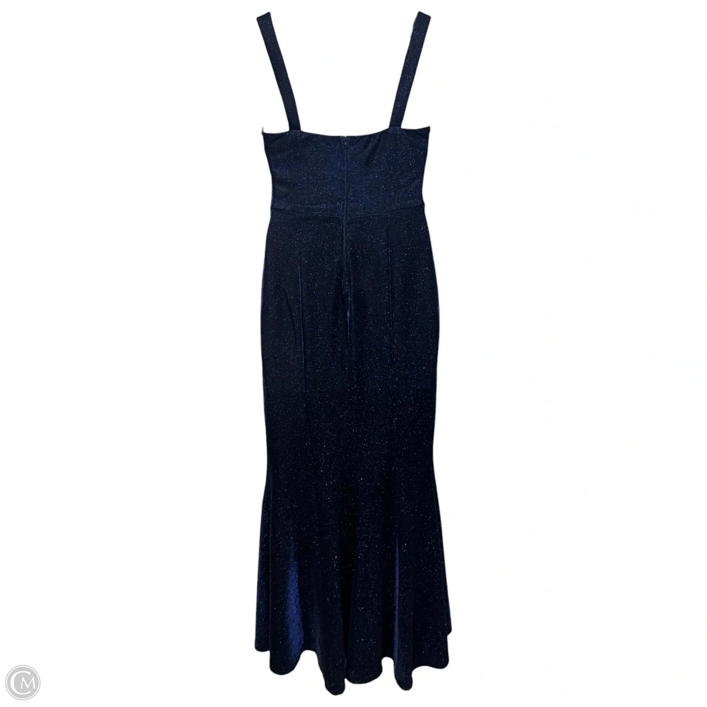 Metallic Cowl Neck Dress Party Long By B Darlin In Blue, Size: 10