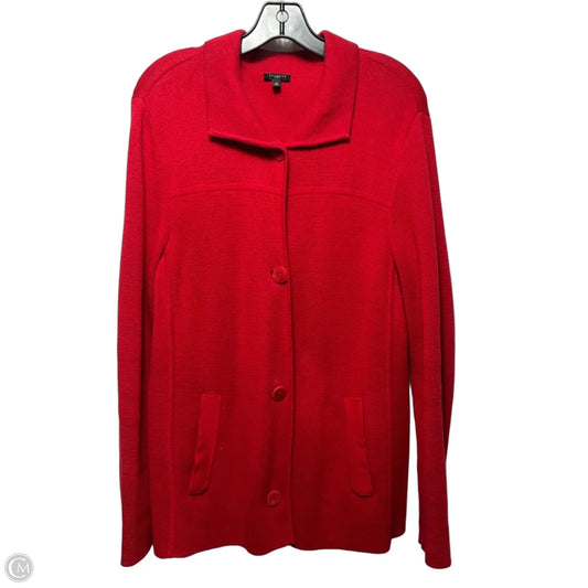 Sweater Cardigan By Talbots In Red, Size: 1x