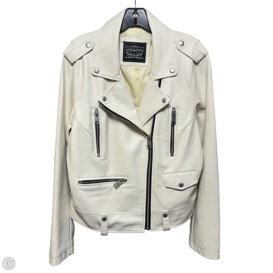 Jacket Moto By Levis In Cream, Size: Xl